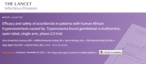 Efficacy and safety of acoziborole in patients with human African trypanosomiasis